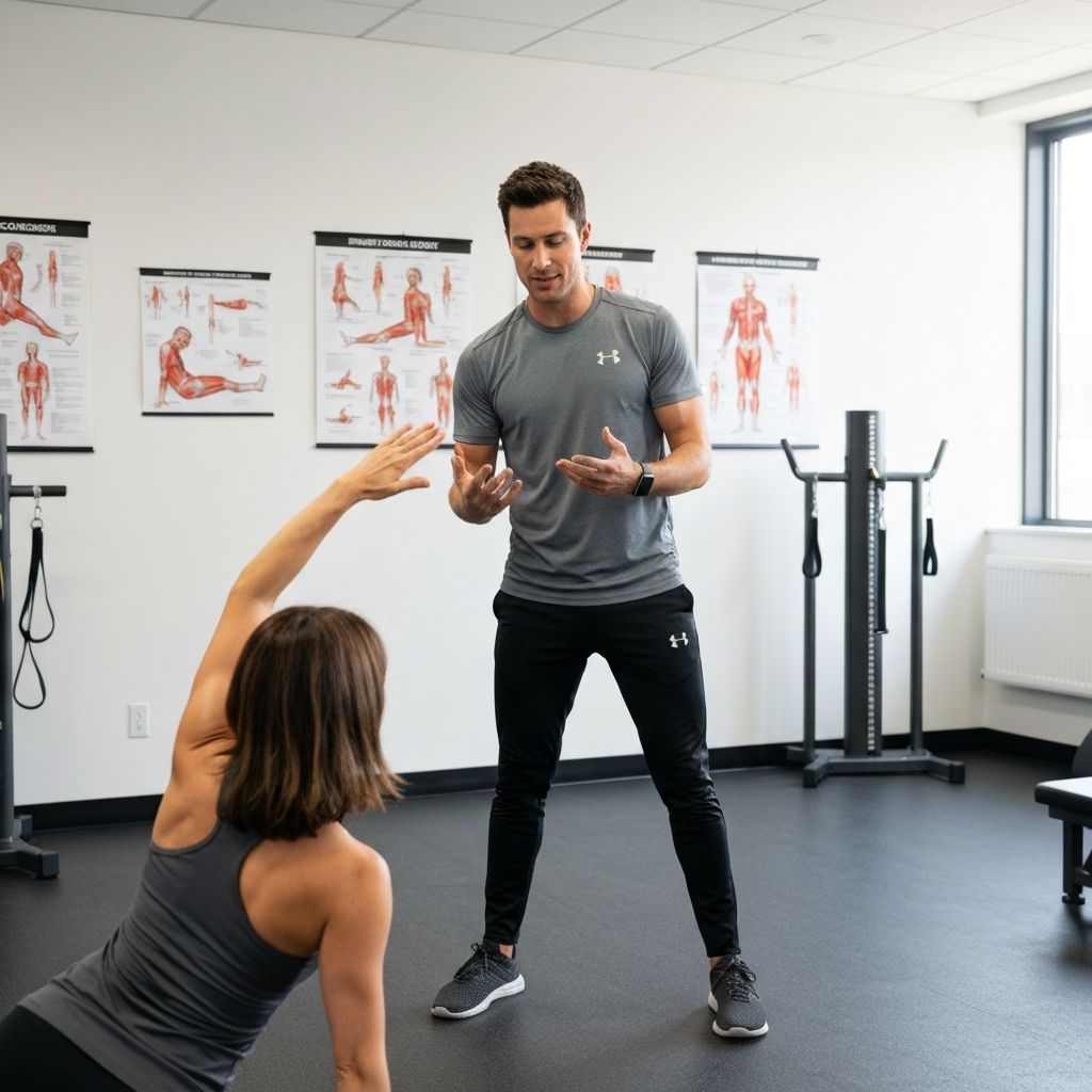 Professional demonstrating proper stretching technique